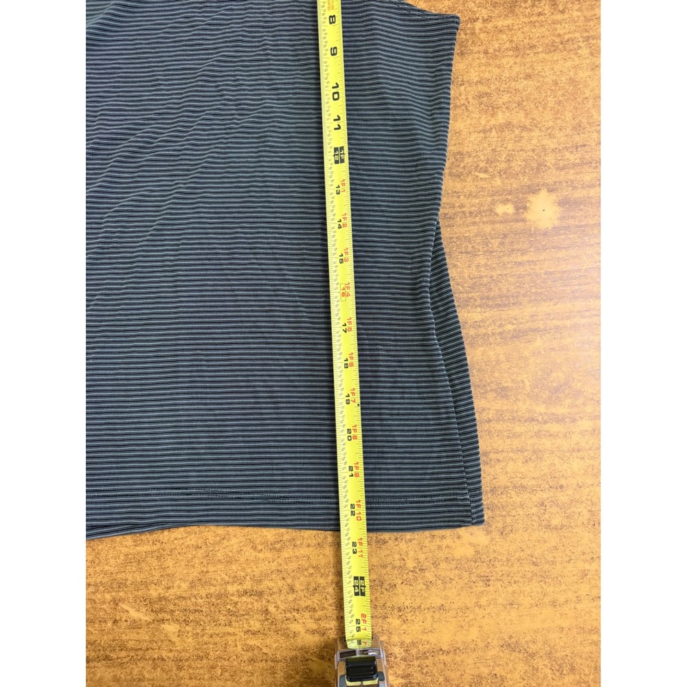 Chicos Private Edition Striped Sleeveless Boat Neck Top Olive Green Black Size 3 - Picture 6 of 6